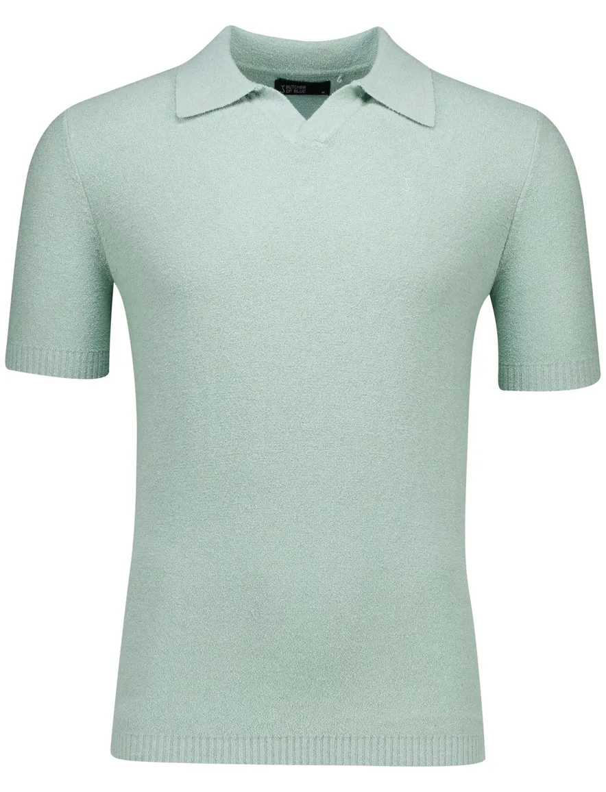 Butcher of Blue Boucle knit polo groen