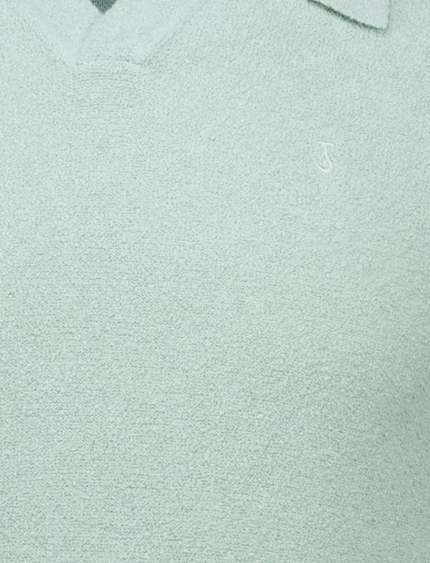 Butcher of Blue Boucle knit polo groen