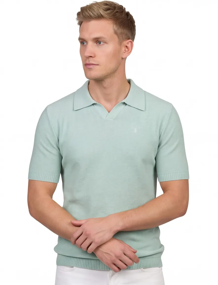 Butcher of Blue Boucle knit polo groen
