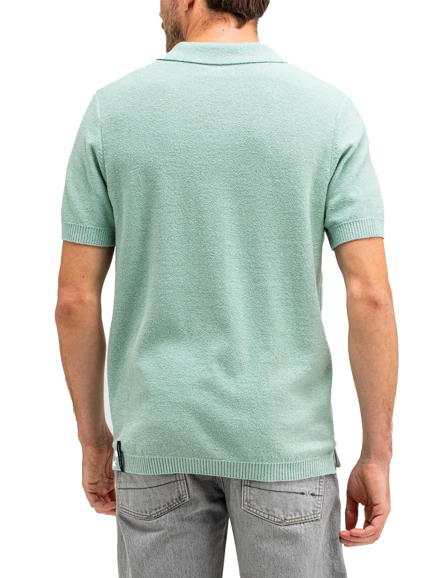 Butcher of Blue Boucle knit polo groen