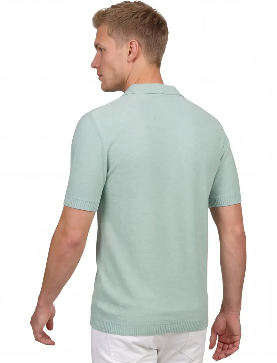 Butcher of Blue Boucle knit polo groen