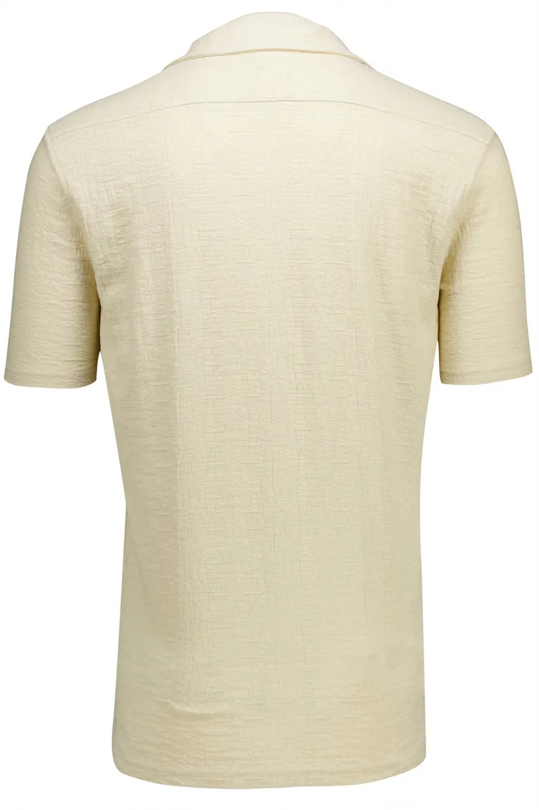 Butcher of Blue overhemd korte mouw beige