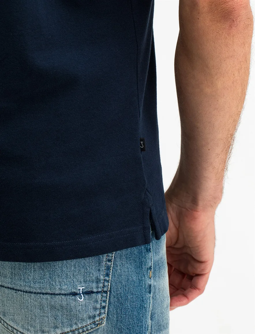 Butcher of Blue t-shirt effen donkerblauw normale fit