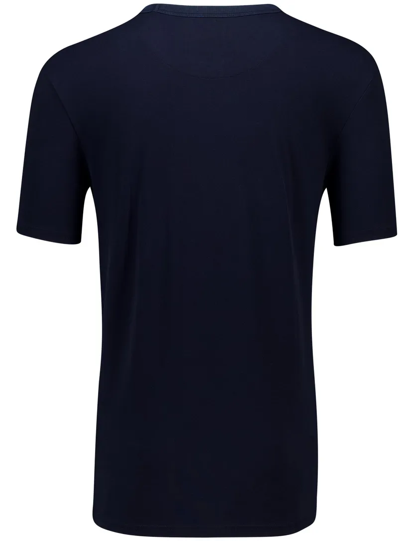 katoenen Butcher of Blue t-shirt effen donkerblauw normale fit