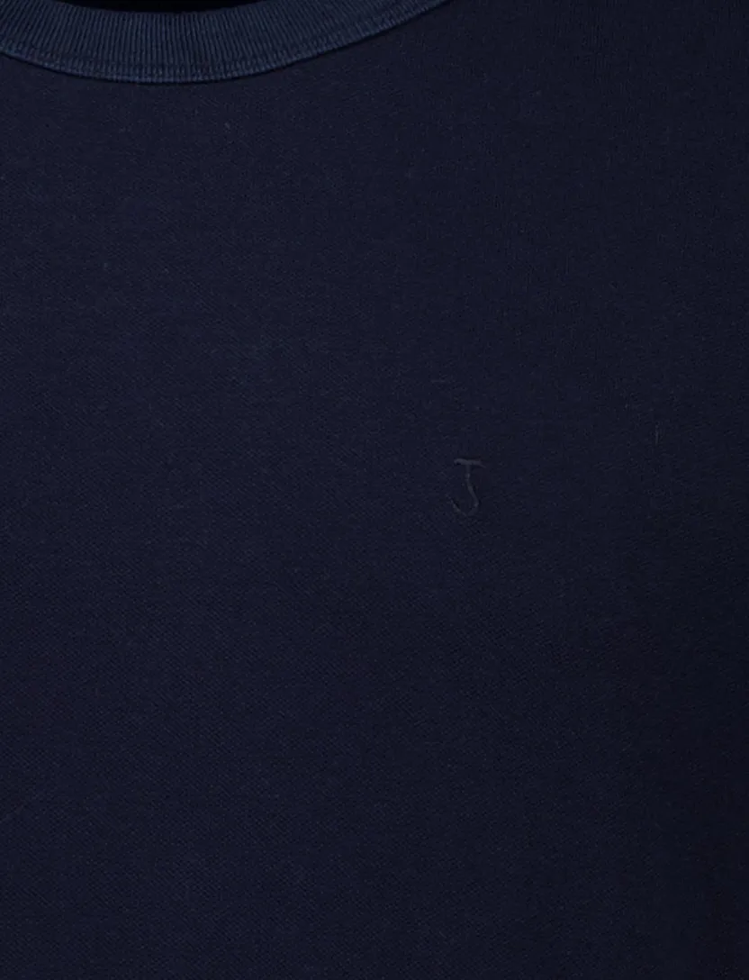 katoenen Butcher of Blue t-shirt effen donkerblauw normale fit