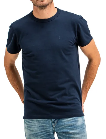 Butcher of Blue Butcher of Blue t-shirt effen donkerblauw normale fit