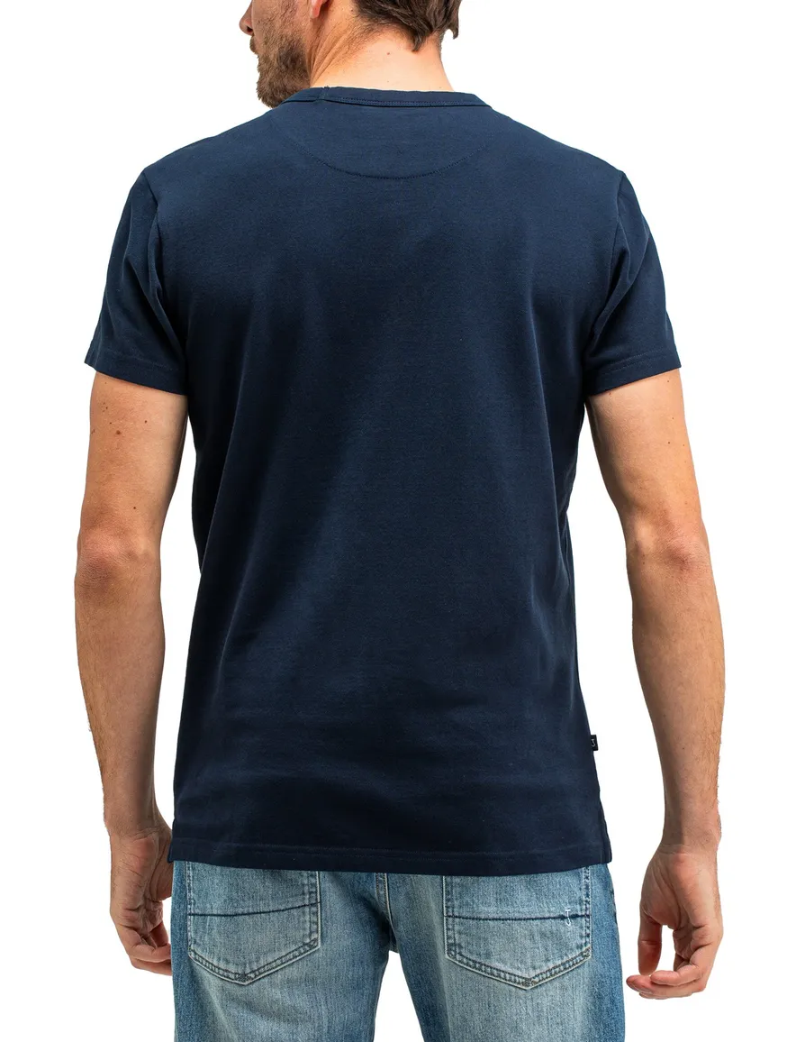 Butcher of Blue t-shirt effen donkerblauw normale fit