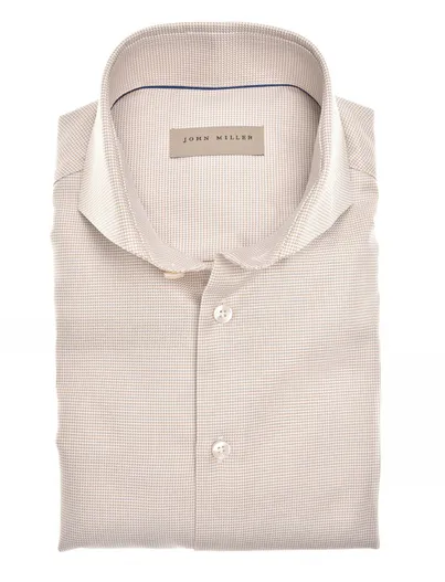 John Miller overhemd mouwlengte 7 John Miller Tailored Fit beige