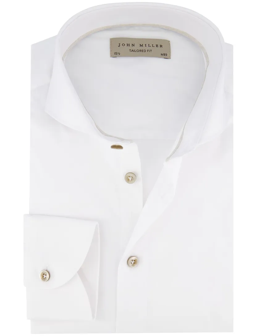 John Miller Slim Fit overhemd mouwlengte 7 wit