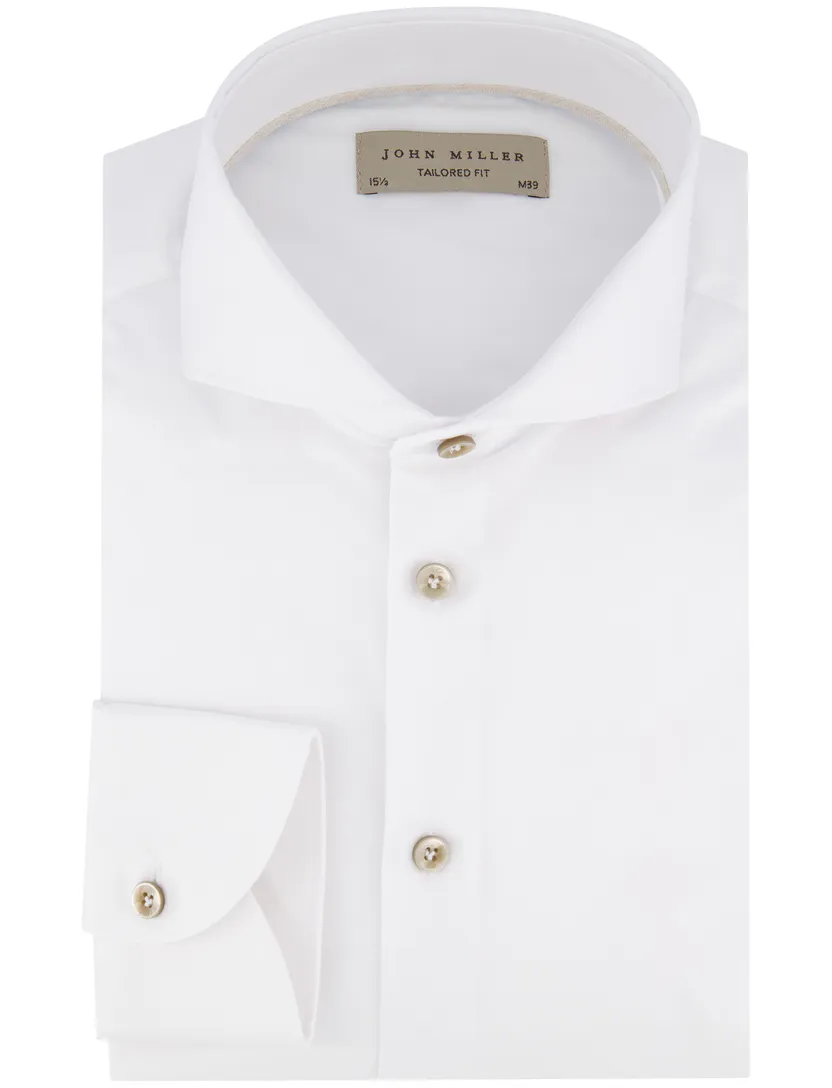 John Miller Slim Fit overhemd mouwlengte 7 wit