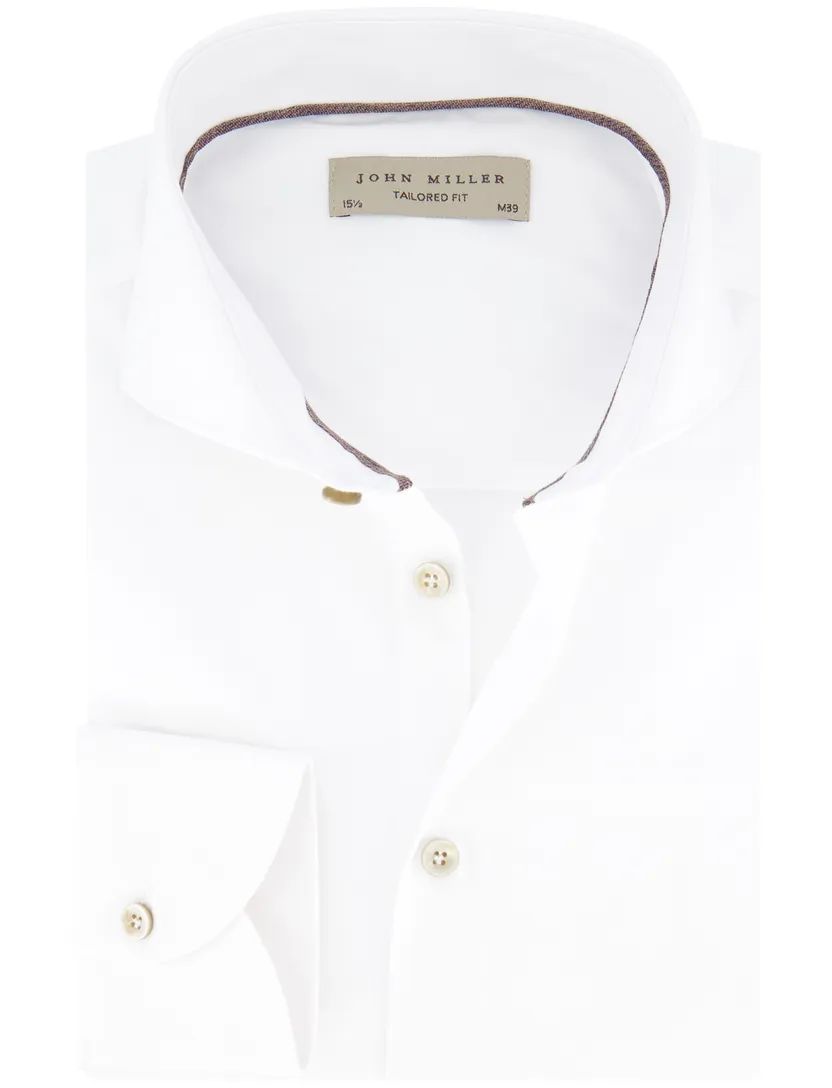 John Miller overhemd wit effen strijkvrij Tailored Fit