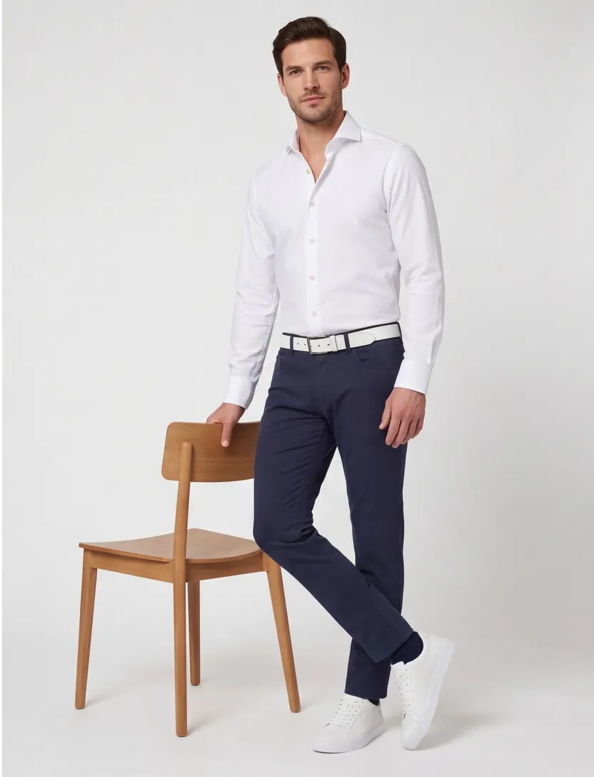 John Miller overhemd wit effen strijkvrij Tailored Fit