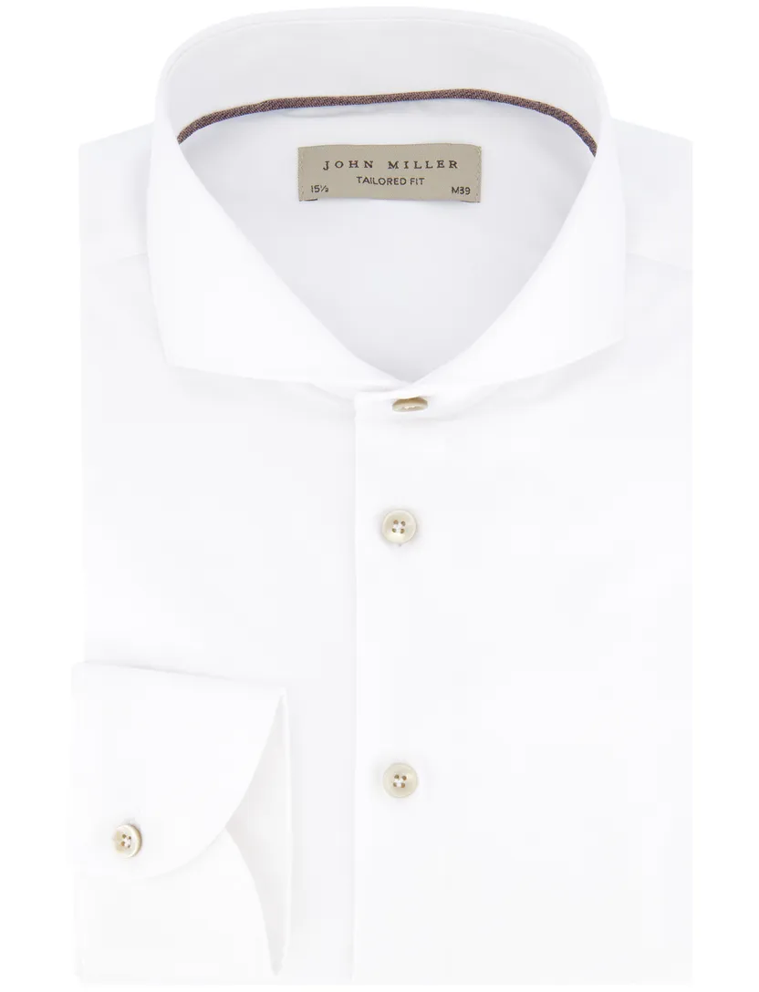 John Miller overhemd wit effen strijkvrij Tailored Fit