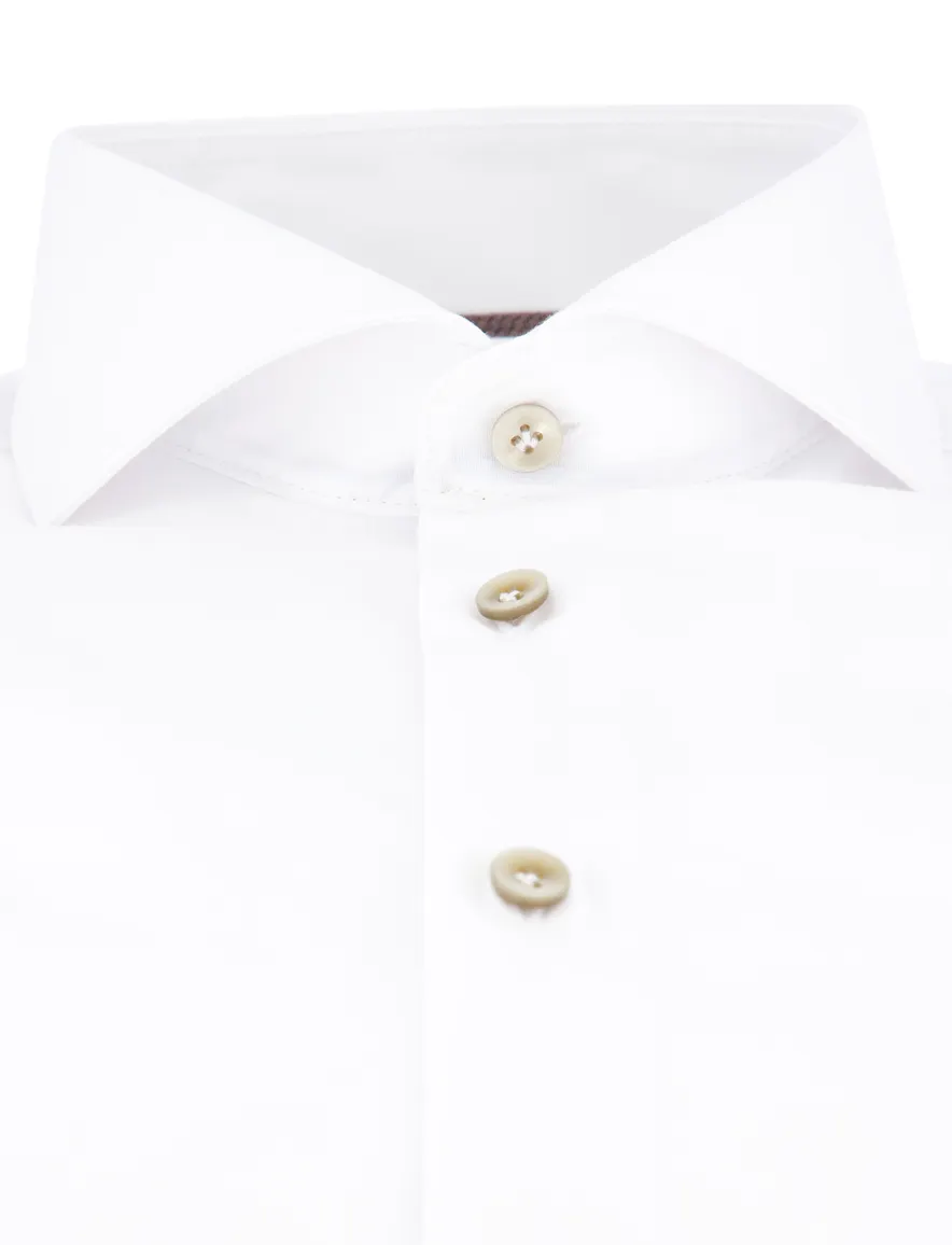 John Miller Tailored Fit overhemd wit strijkvrij
