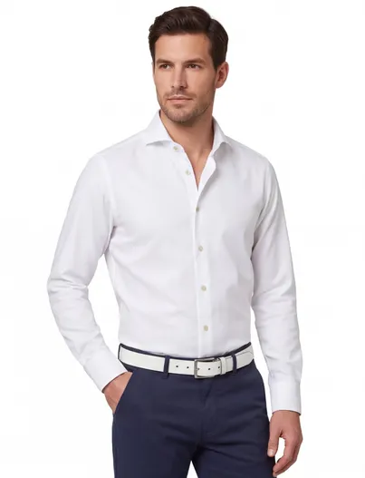 John Miller John Miller Tailored Fit overhemd wit strijkvrij