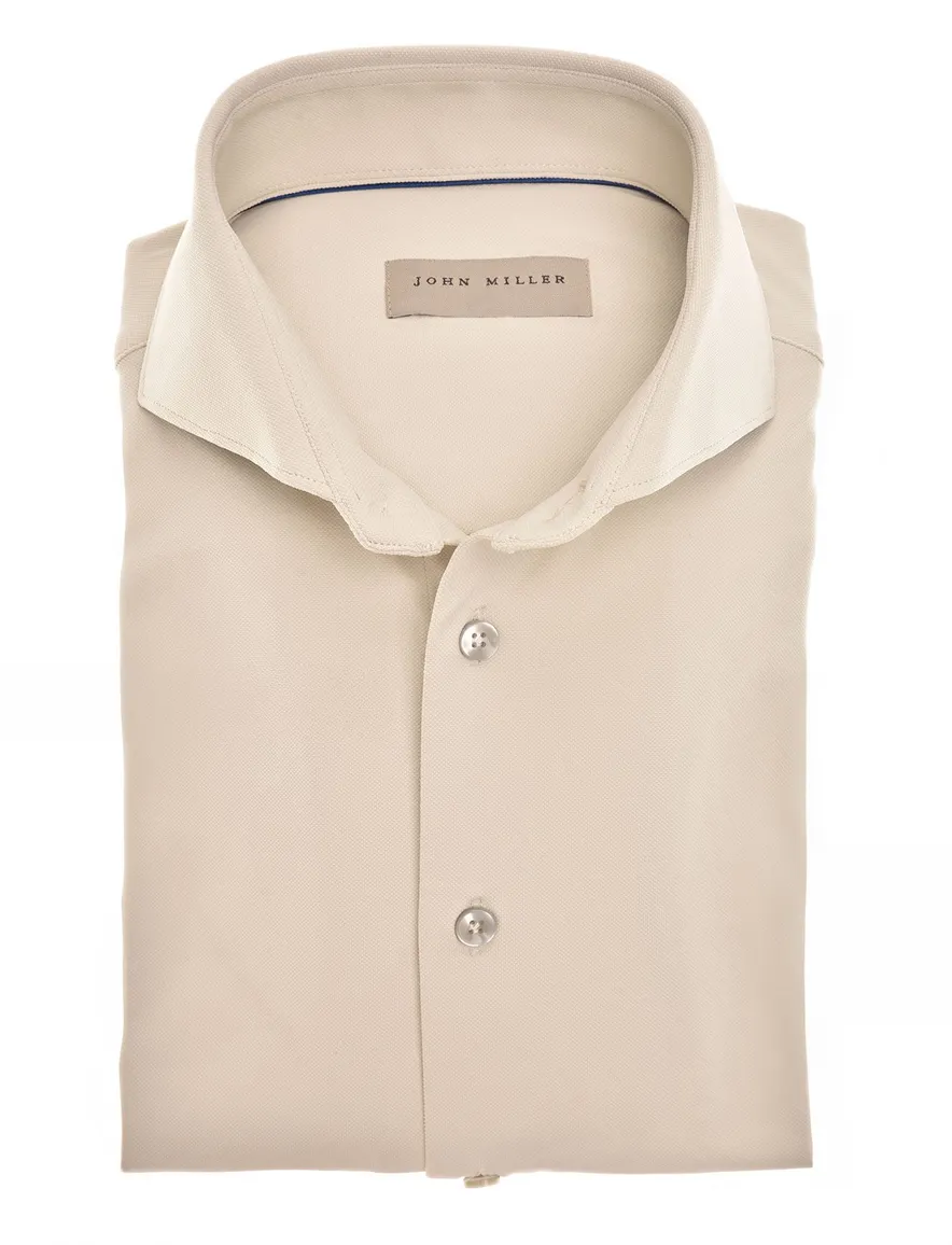 John Miller overhemd mouwlengte 7 beige cutaway boord