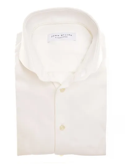 John Miller John Miller overhemd wit effen tailored fit