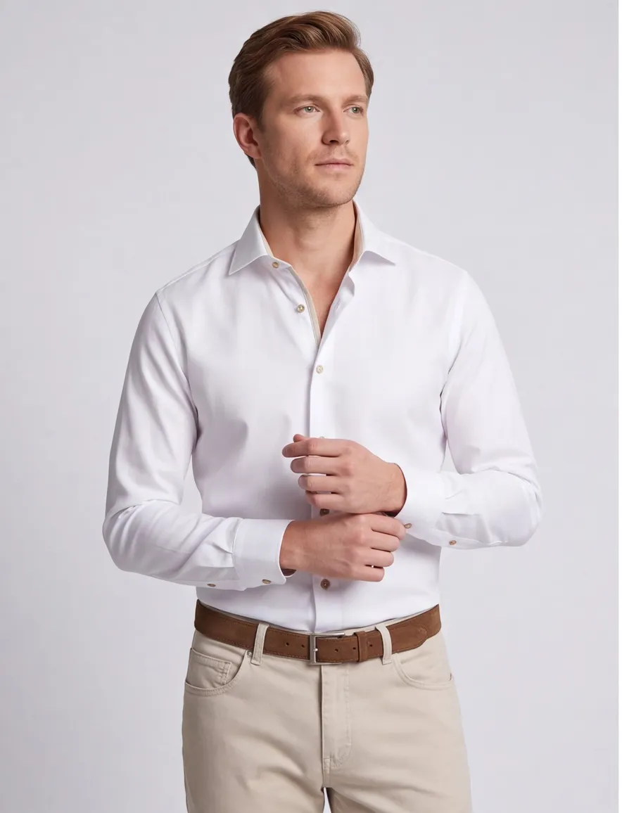 Ledub overhemd Modern Fit wit