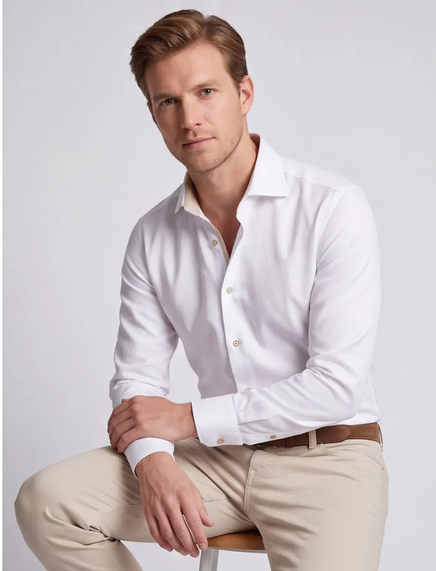 Ledub overhemd Modern Fit wit