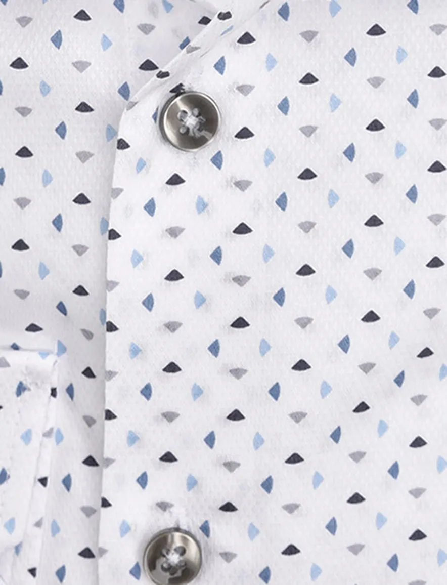 Ledub overhemd Modern Fit wit geprint