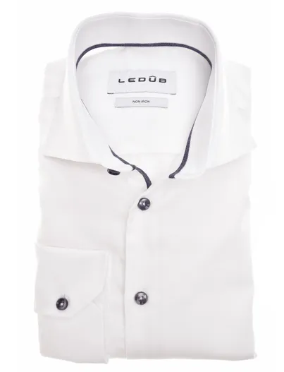 Ledub Ledub overhemd Modern Fit wit 100% katoen