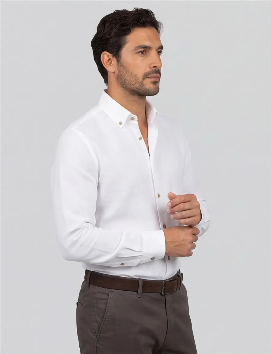 Ledub overhemd wit Modern Fit