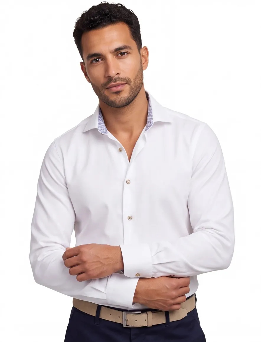 Ledub overhemd Modern Fit wit