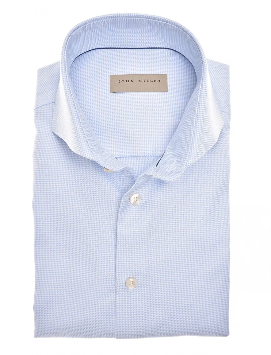 John Miller Tailored Fit business overhemd lichtblauw effen