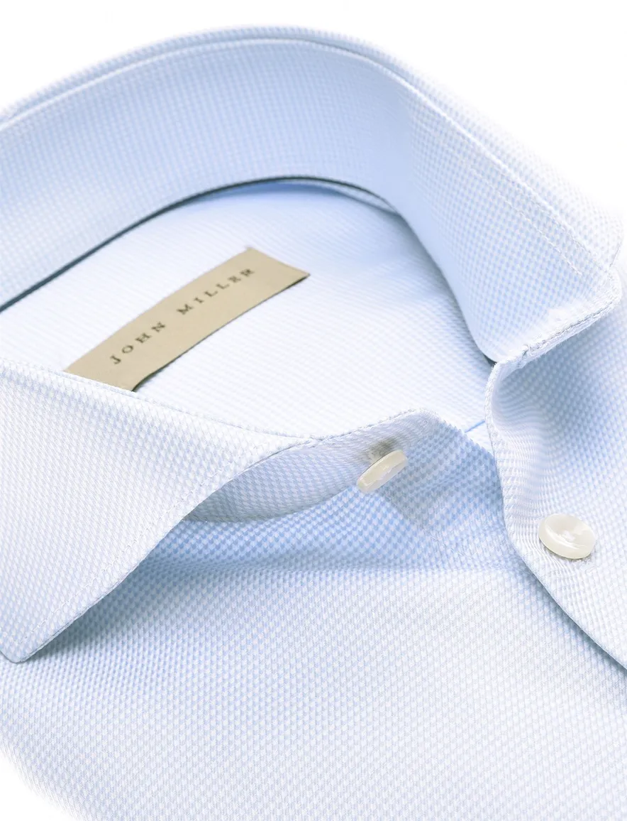 John Miller Tailored Fit business overhemd lichtblauw effen