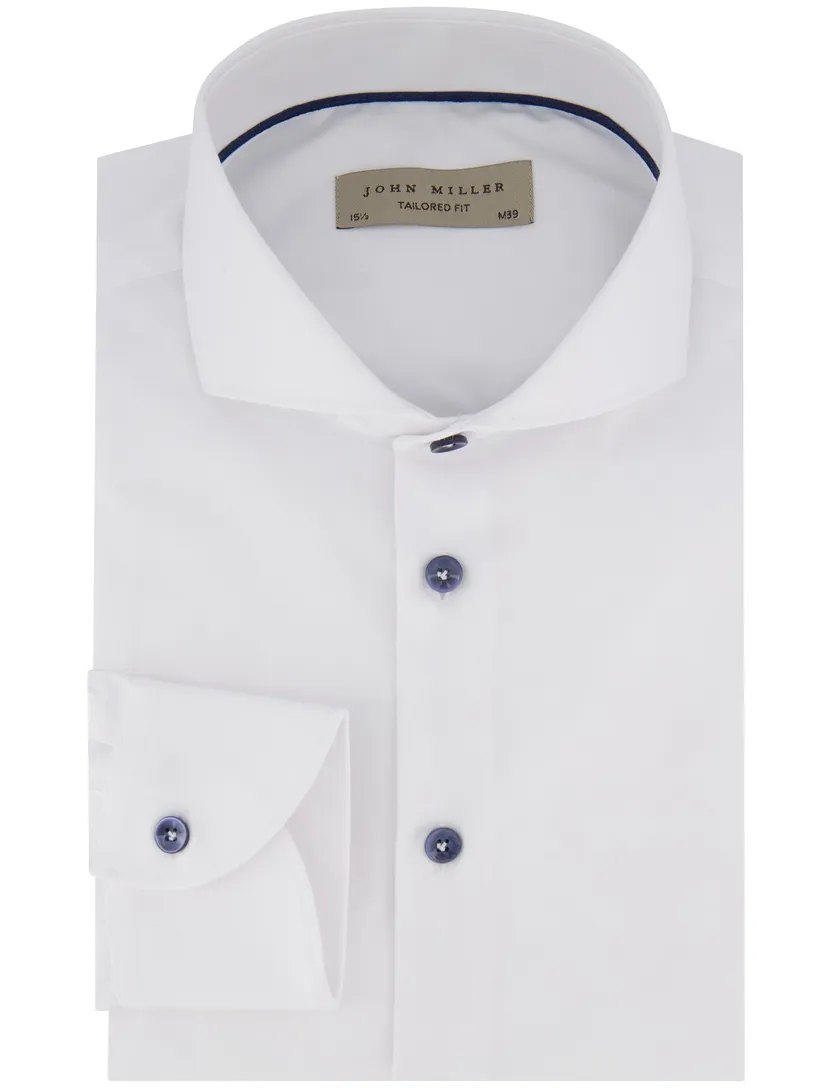 overhemd John Miller Tailored Fit wit katoen