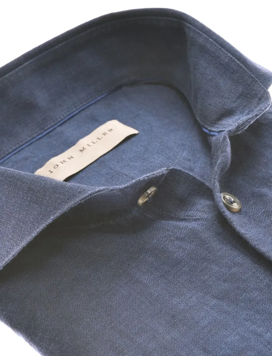 business overhemd donkerblauw John Miller Tailored Fit - Nieuw