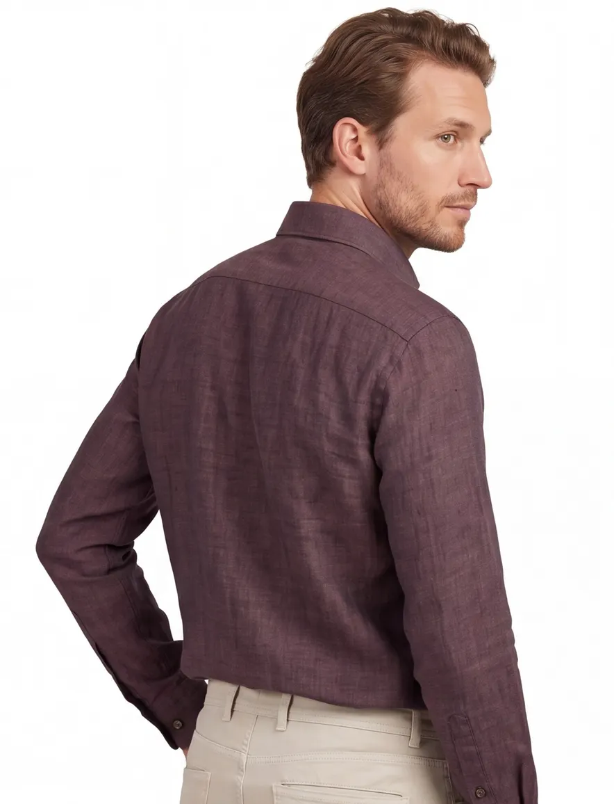John Miller overhemd bruin tailored fit