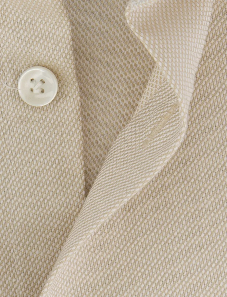 John Miller overhemd beige tailored fit