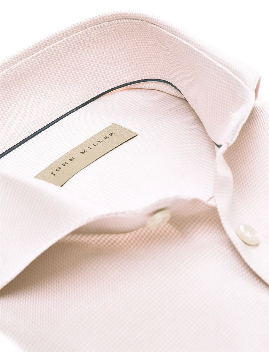 John Miller overhemd geruit roze Tailored Fit normale fit
