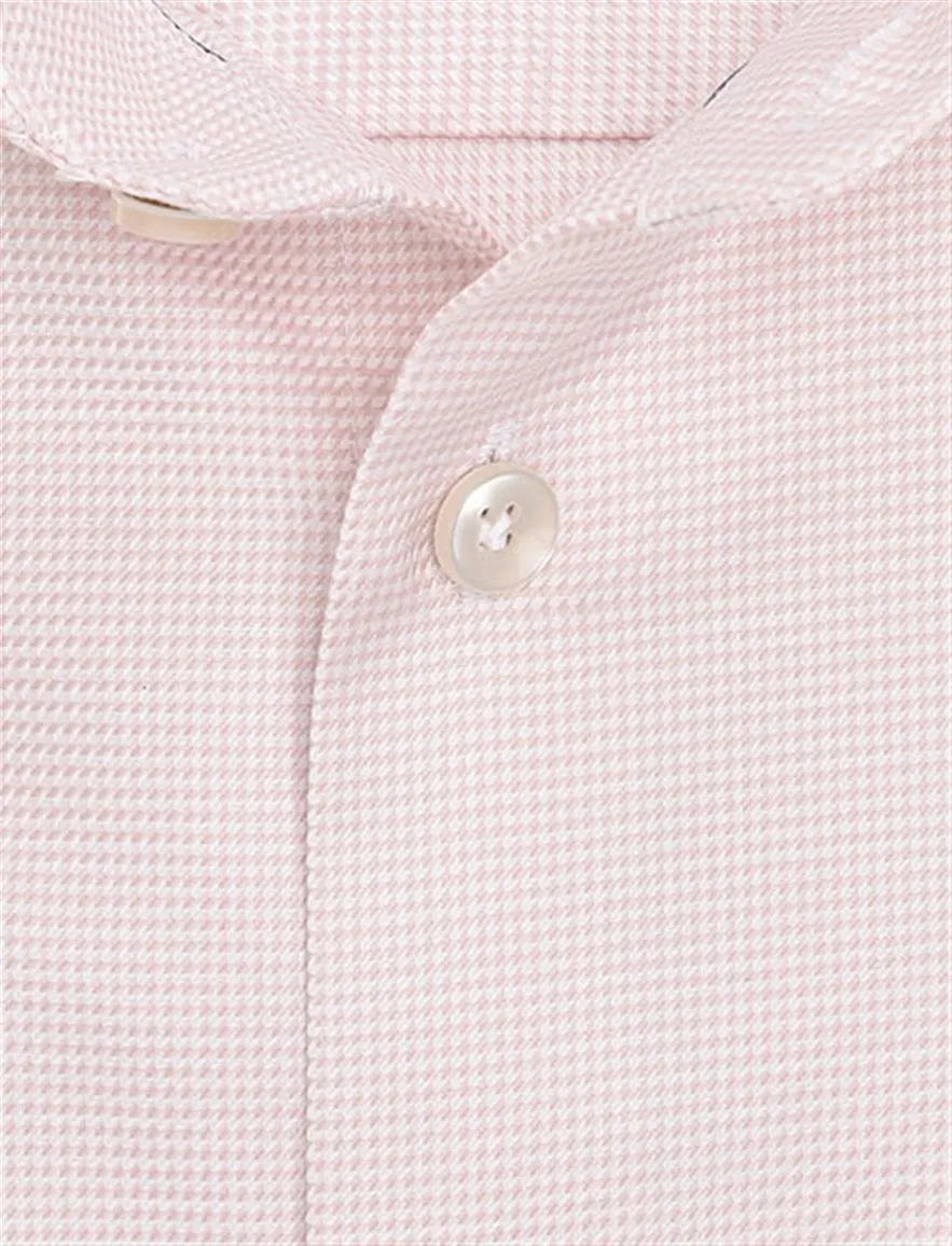 John Miller overhemd geruit roze Tailored Fit normale fit