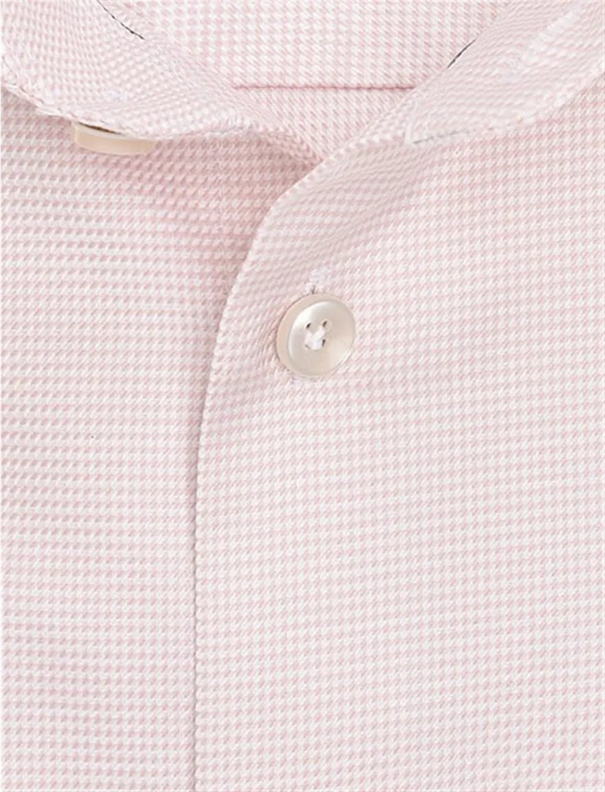 John Miller overhemd geruit roze Tailored Fit normale fit