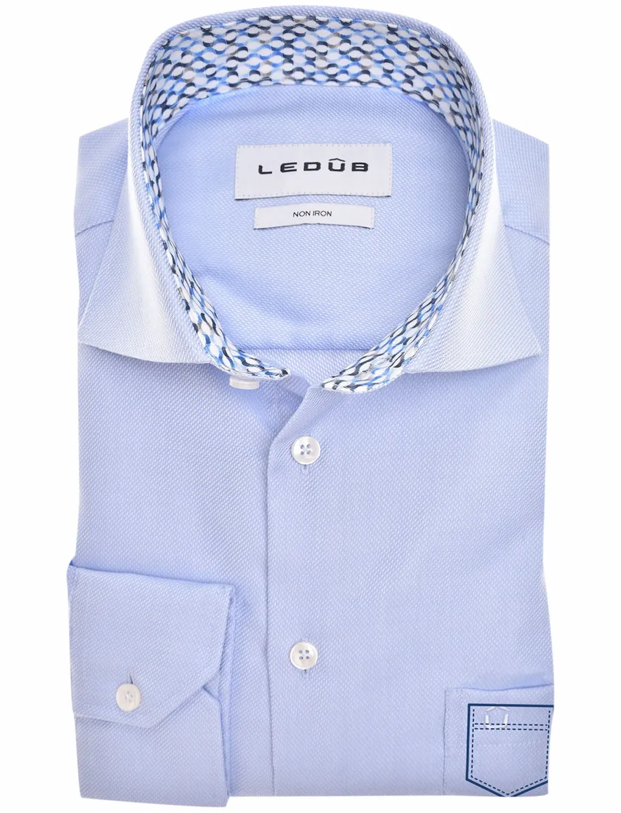 Ledub overhemd Modern Fit ml7 lichtblauw