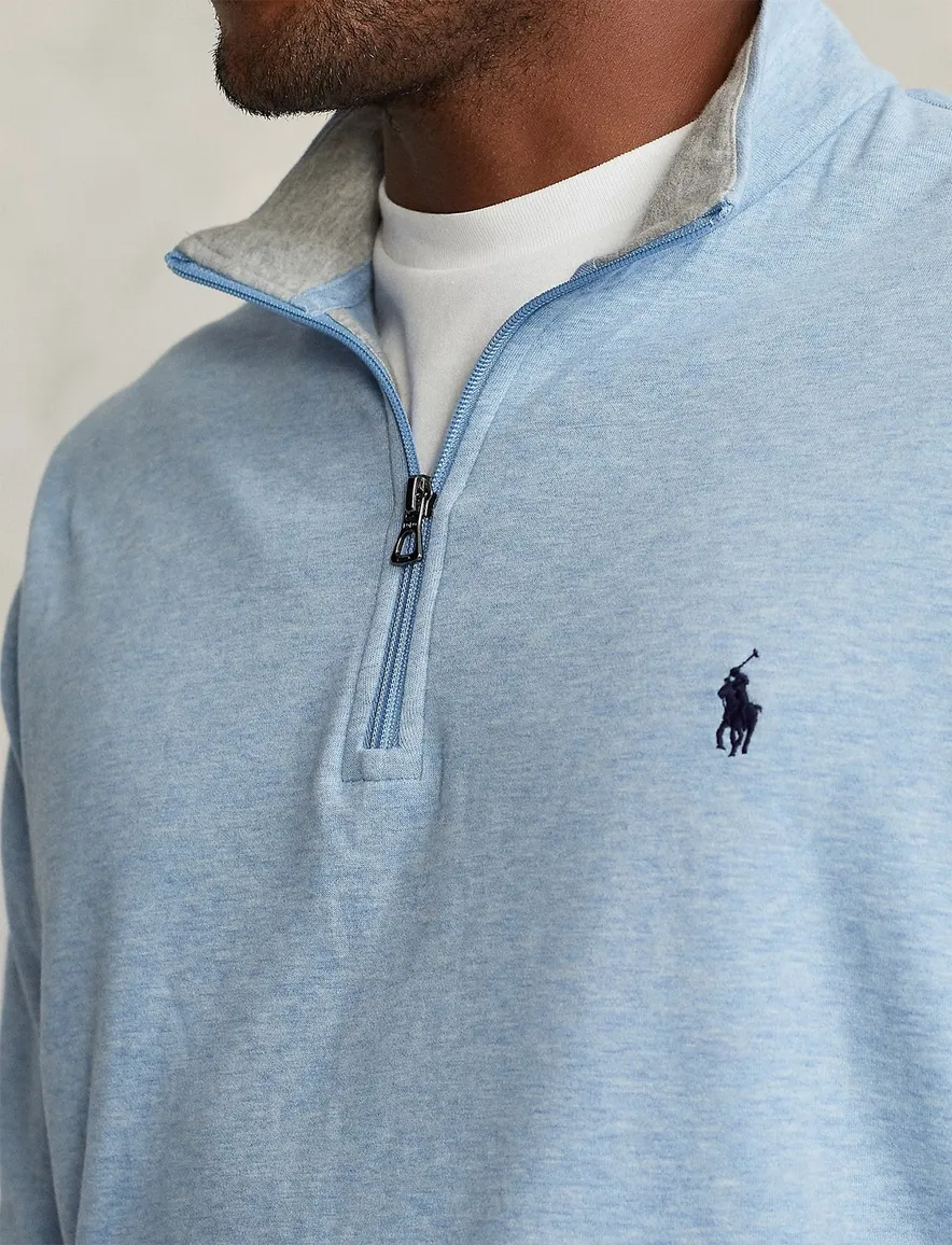 Polo Ralph Lauren sweater blauw half zip Big & Tall