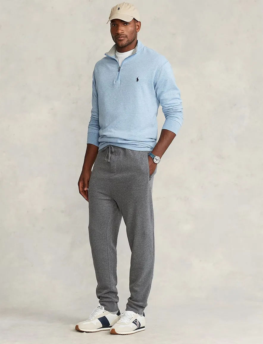 Polo Ralph Lauren sweater blauw half zip Big & Tall