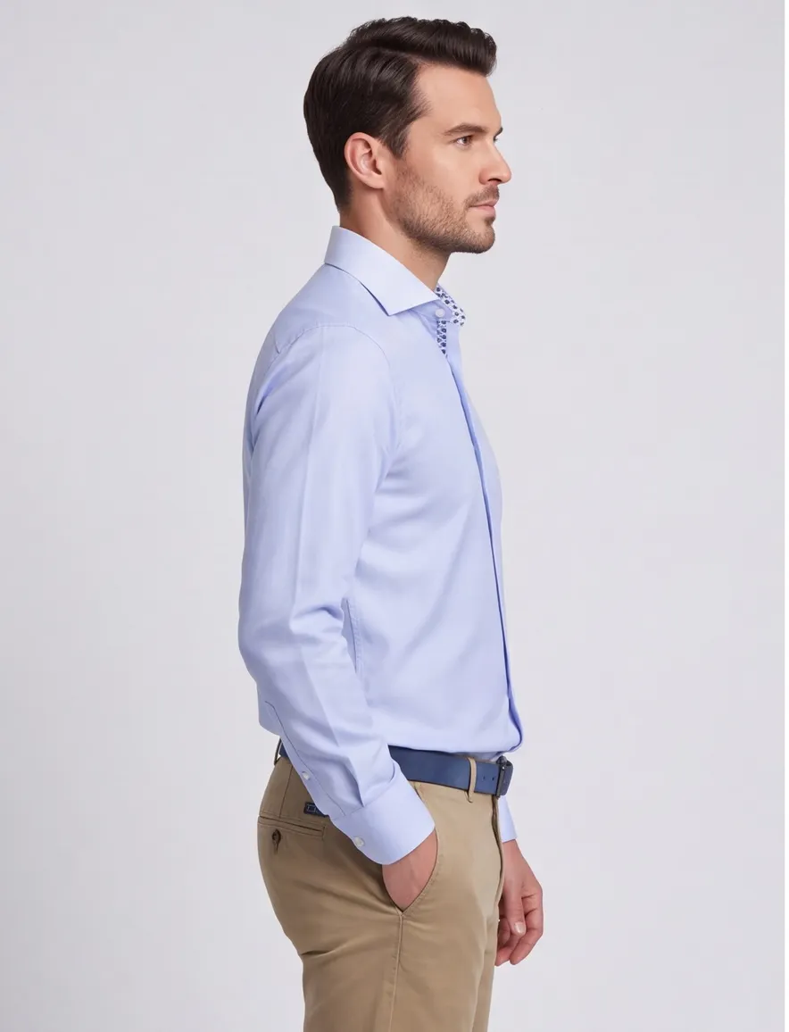 Ledub overhemd Modern Fit lichtblauw effen normale fit