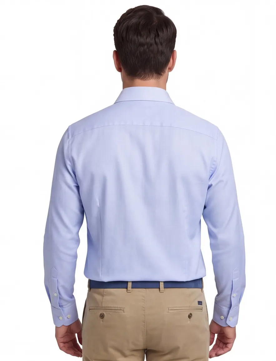 Ledub overhemd Modern Fit lichtblauw effen normale fit