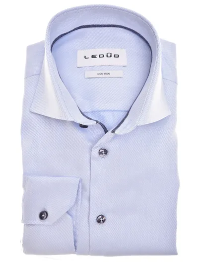 Ledub Ledub overhemd Modern Fit lichtblauw effen