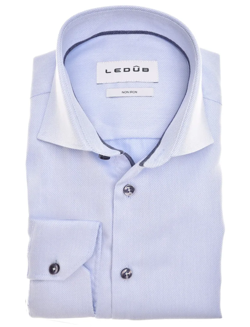 Ledub overhemd Modern Fit lichtblauw effen
