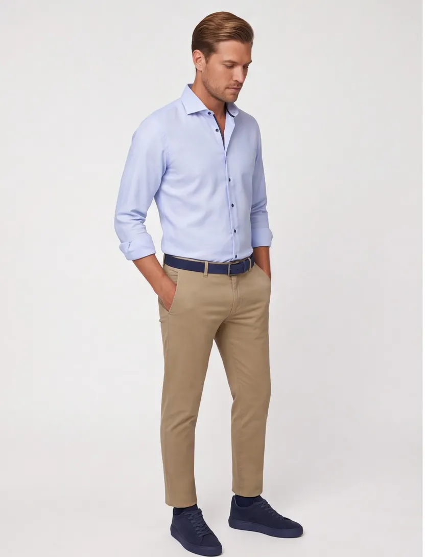 Ledub overhemd Modern Fit lichtblauw effen