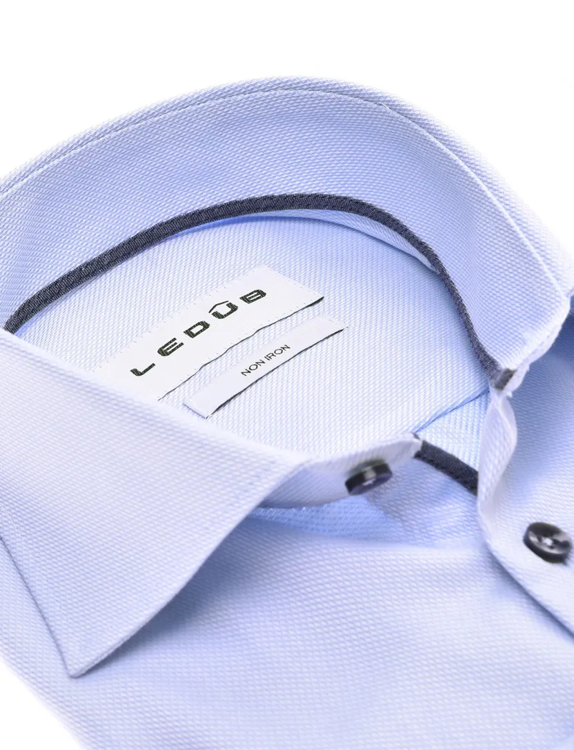 Ledub overhemd Modern Fit lichtblauw effen