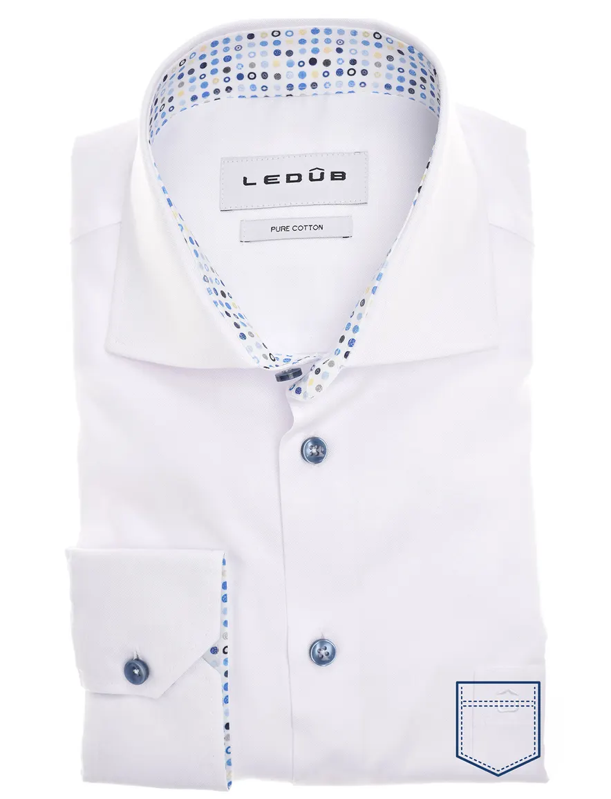 Ledub overhemd Modern Fit wit