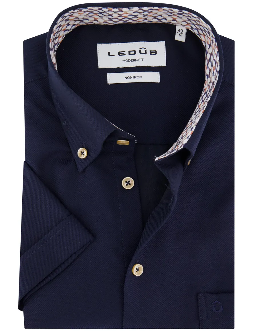Ledub overhemd donkerblauw modern fit