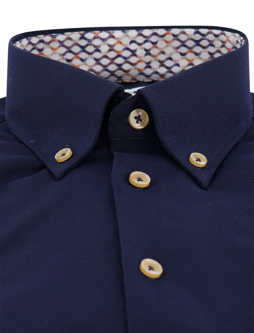 Ledub overhemd Modern Fit donkerblauw katoen