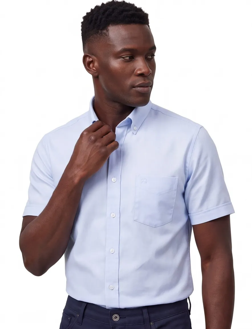 Ledub overhemd korte mouw Modern Fit