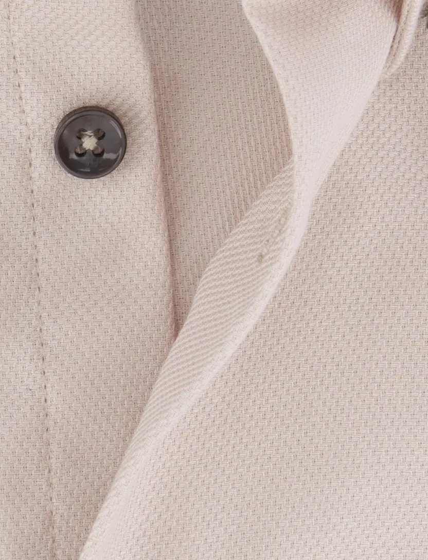 overhemd Ledub Modern Fit beige katoen
